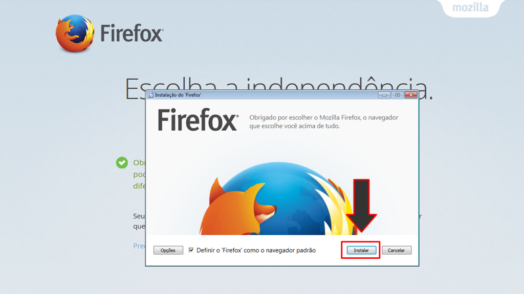 instalacao do navegador Mozilla Firefox