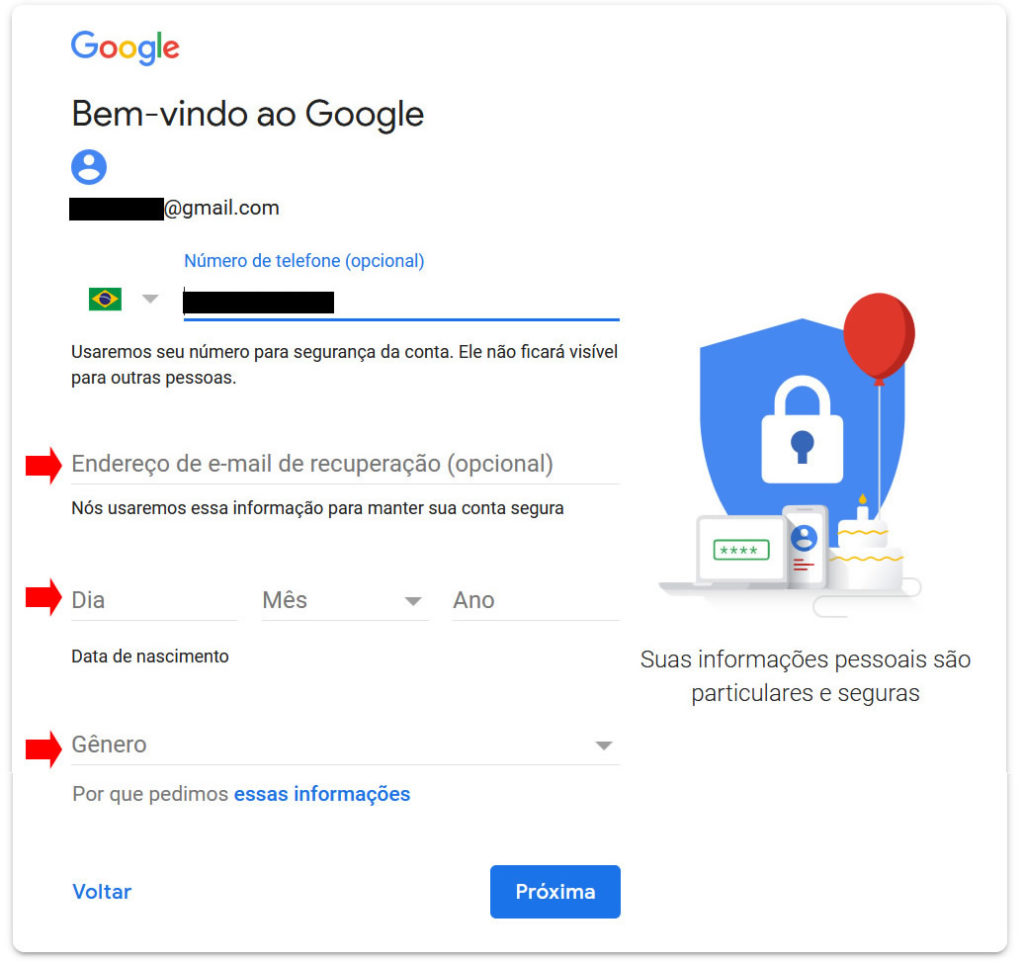 como fazer uma conta com google